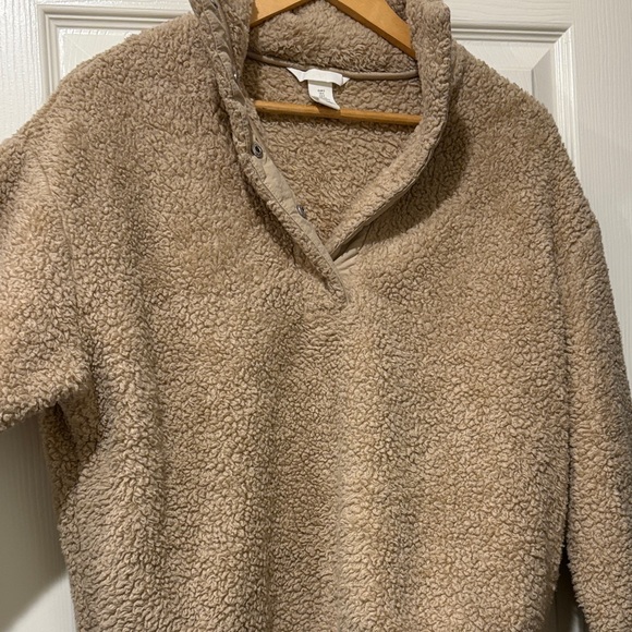 H&M Tan Fleece Pullover Hoodie - Picture 5 of 7